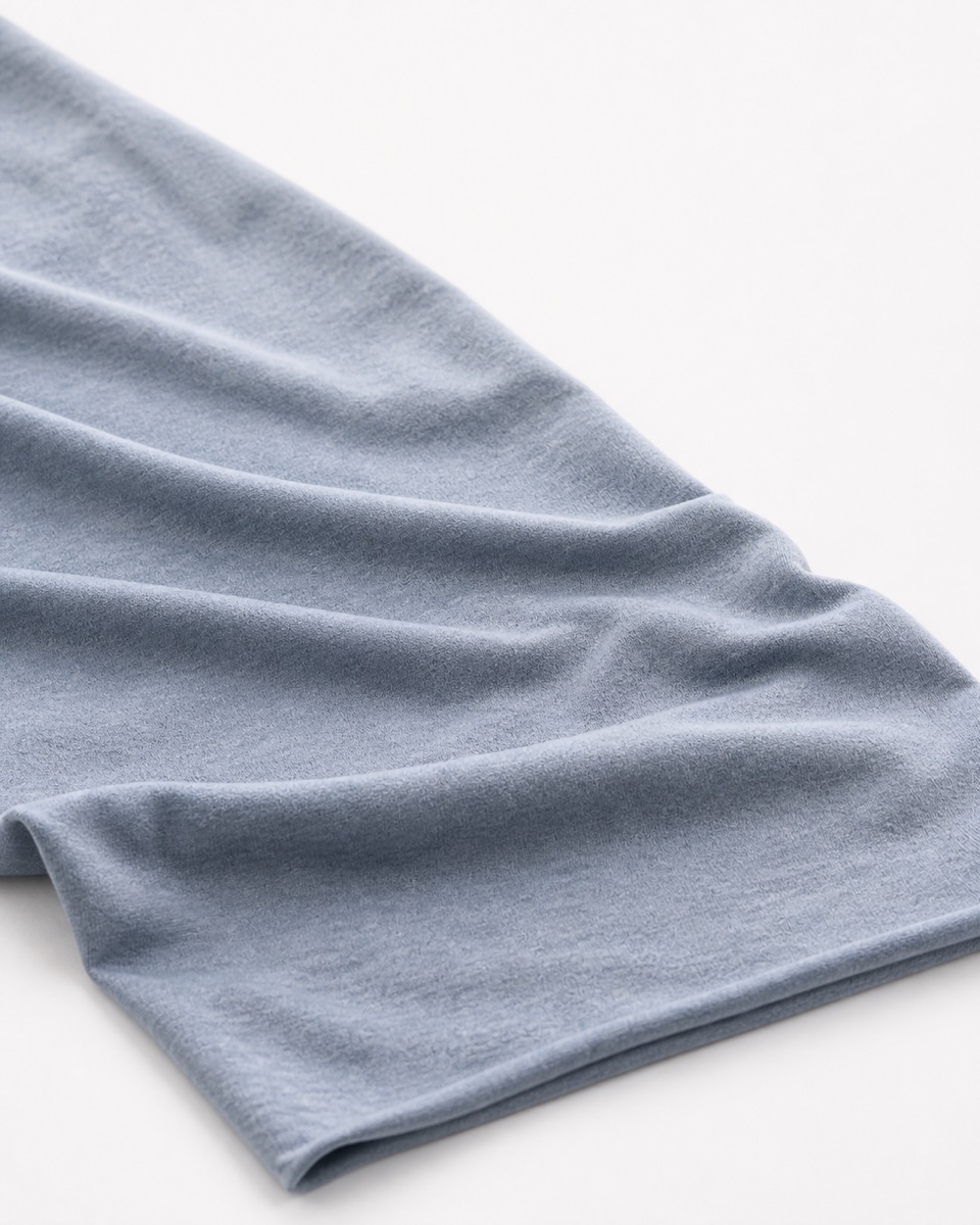 Illustrative view of cool blue-gray LG-F01 performance polyester stretch fabric