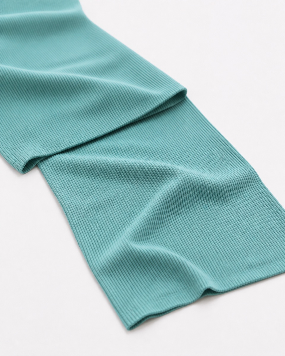 Illustrative view of aqua LG-F06 seamless rib knit fabric