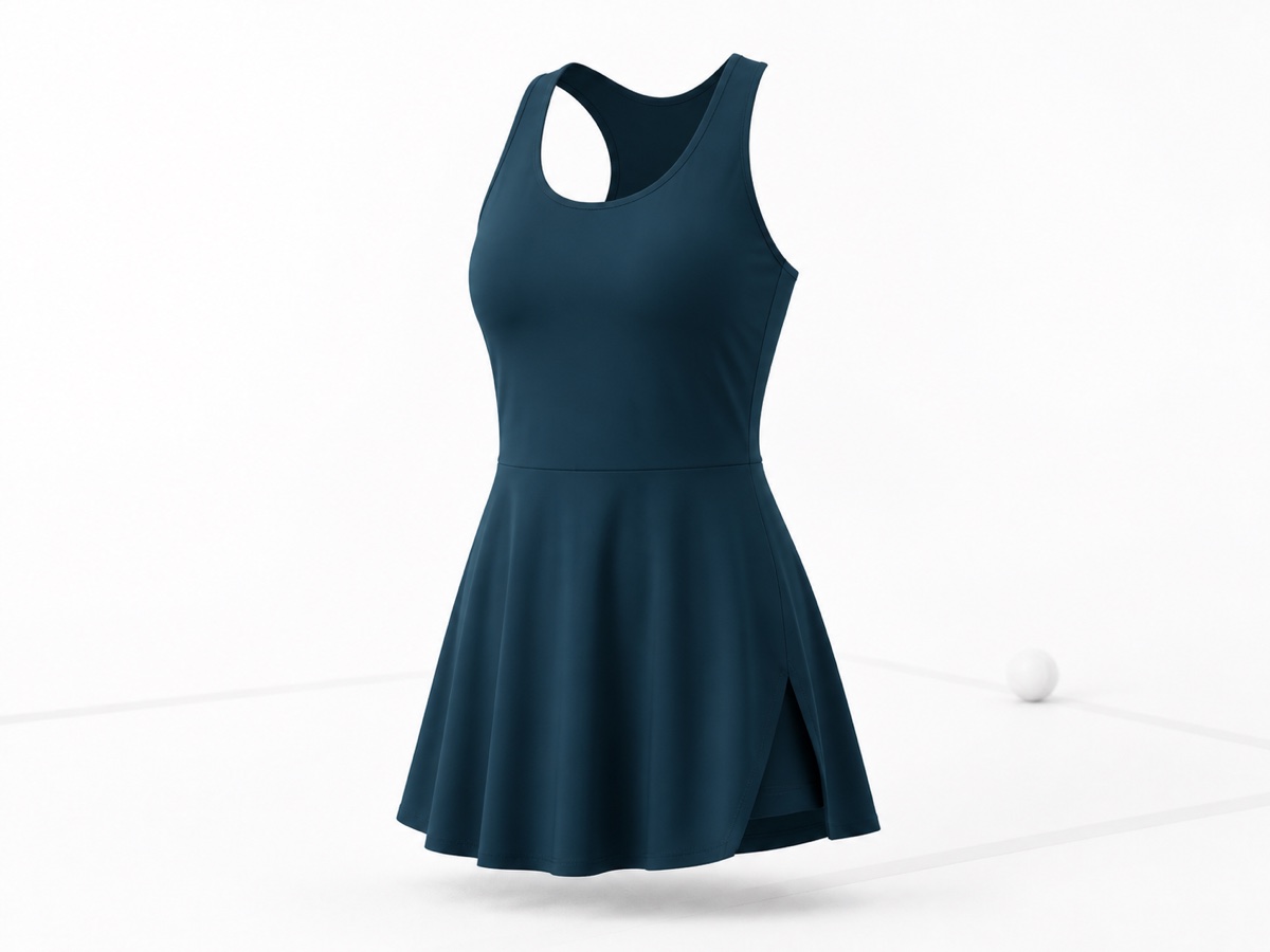 网球运动裙 3D 样衣与球场场景 | 3D Sports and Tennis Dress